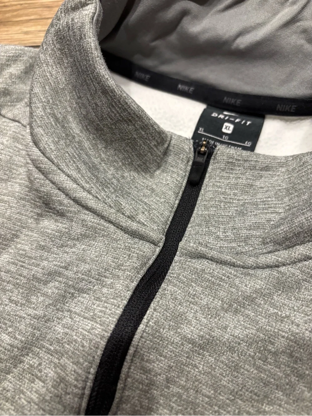 Nike Dri Fit Heather Grey 1/4 Zip Pullover Training Jacket Mens XL